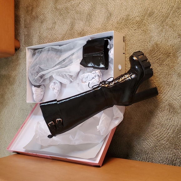 Jeffrey Campbell Mythic Patent Knee High Boots - Picture 7 of 8